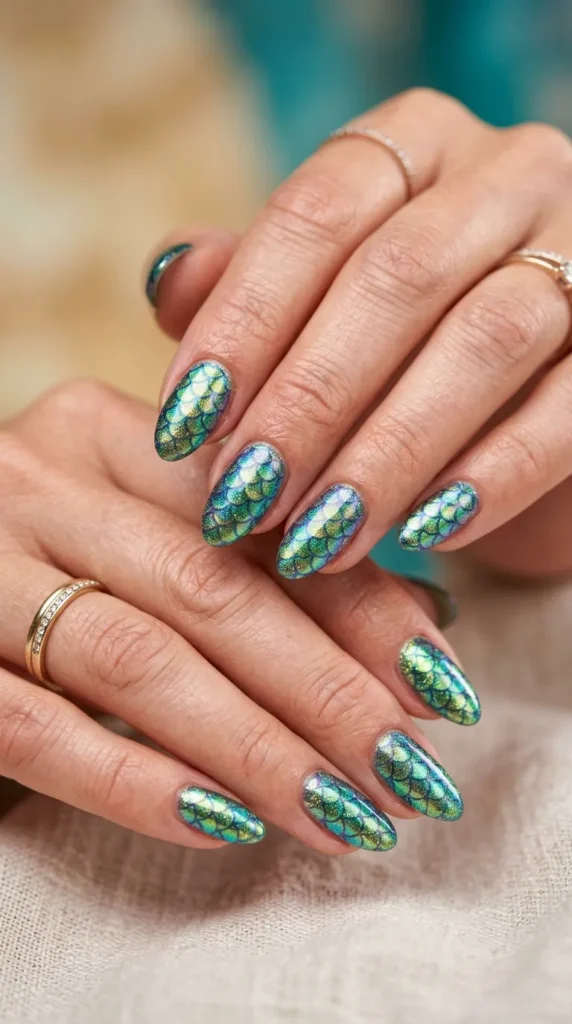 Mermaid scale nails