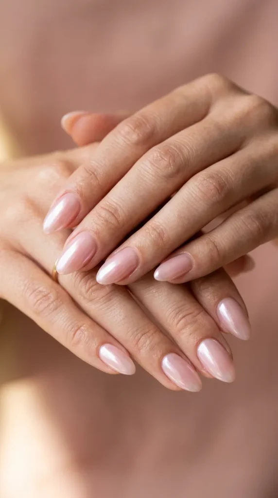 Milky Pink Glazed Nails