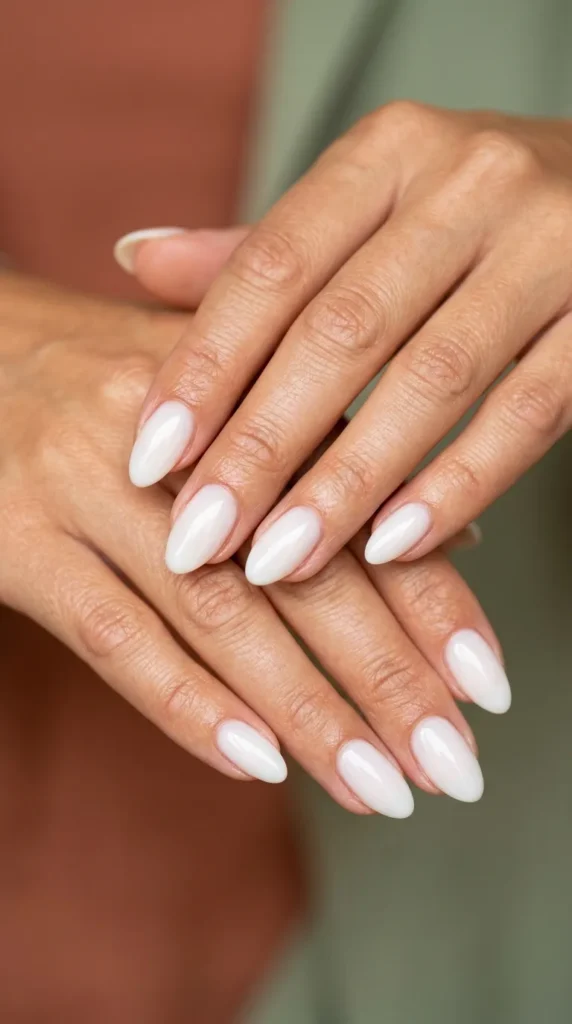 Milky White Gel Nails