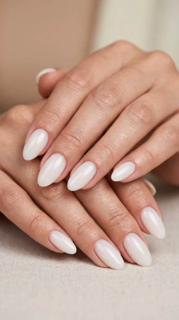 Milky White Nails