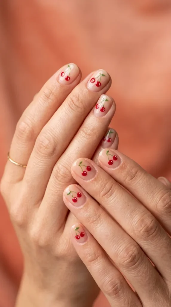 Mini Cherry Nail Design