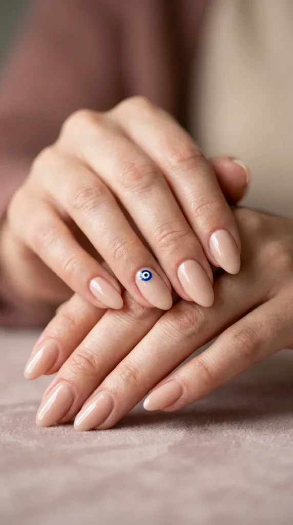 Minimal Evil Eye Nails