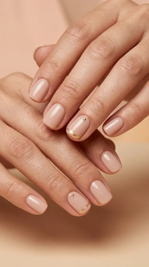 Minimal Gold Accent Nails