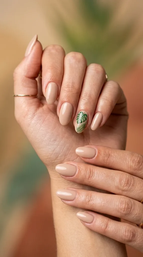 Minimal Tropical Leaf Nails