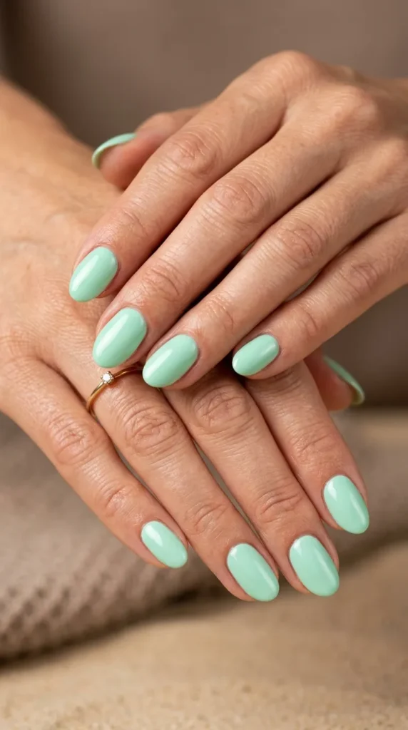 Mint Green Vacation Nails