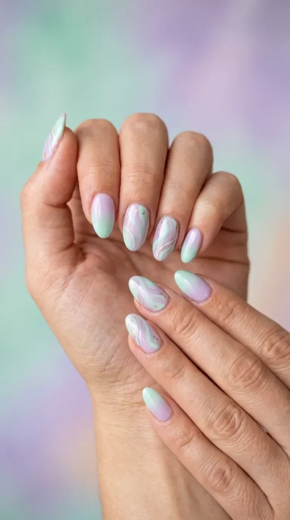 Mint & Lavender Summer Nails