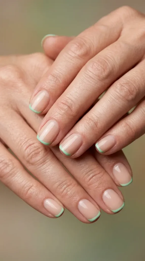 Mint Micro French Manicure