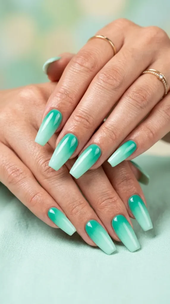 Mint Ombré Nails