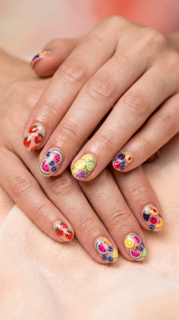 Mixed Fruit Nail Art
