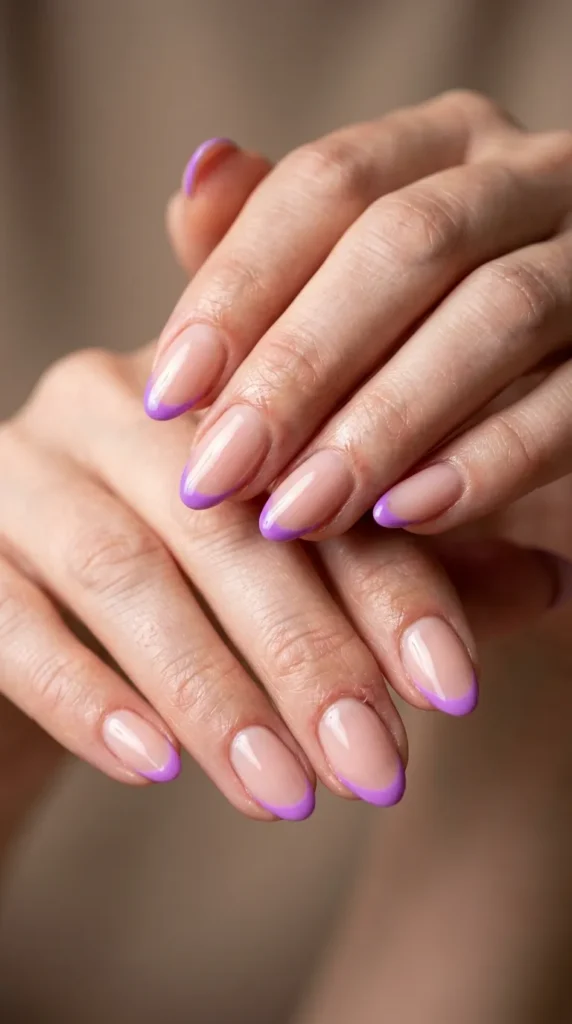 Neon Lavender French Tips