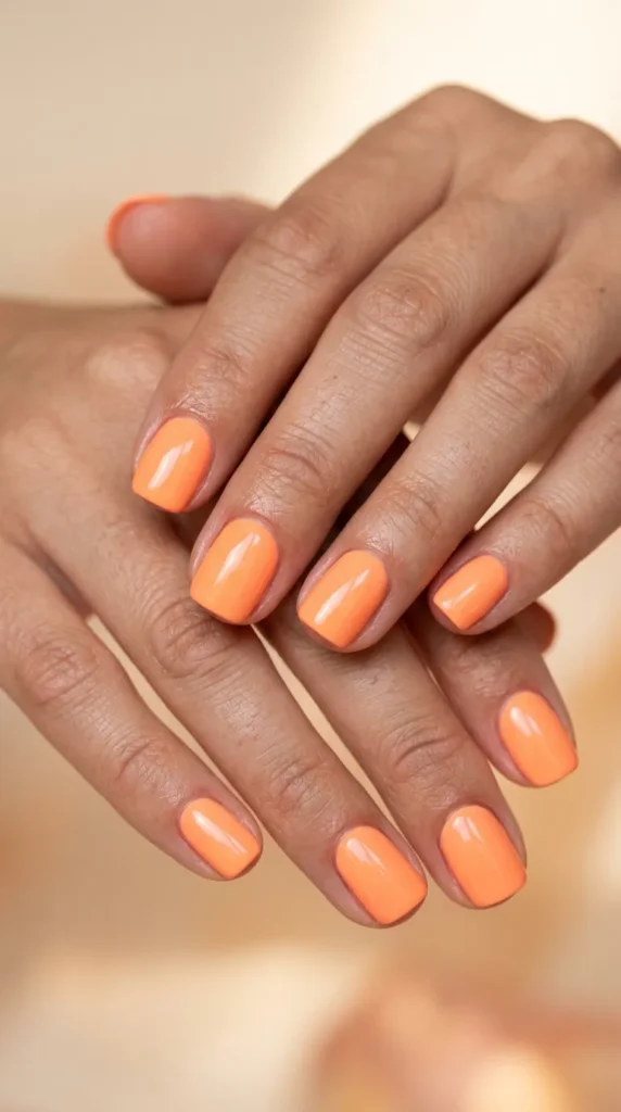 Neon Peach Sorbet Nails