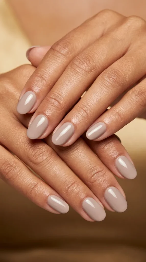Neutral Beige Gel Nails