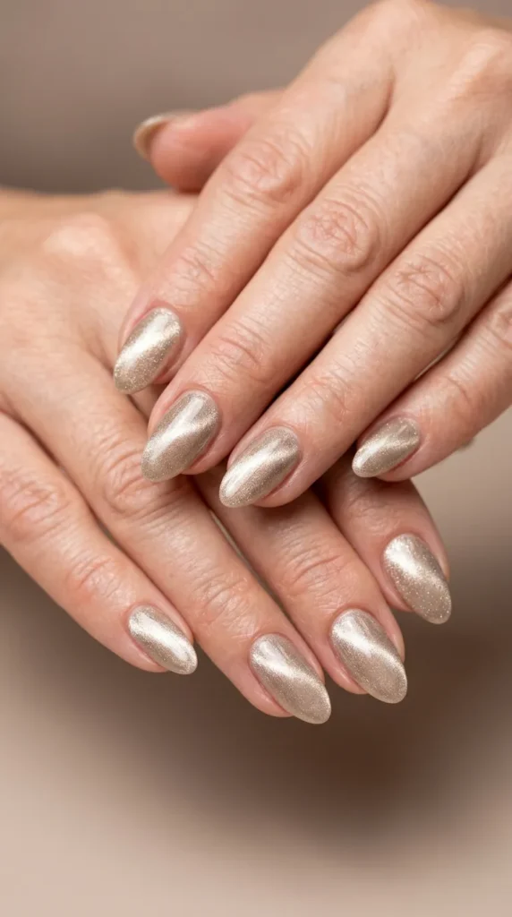 Neutral Cat Eye Nails