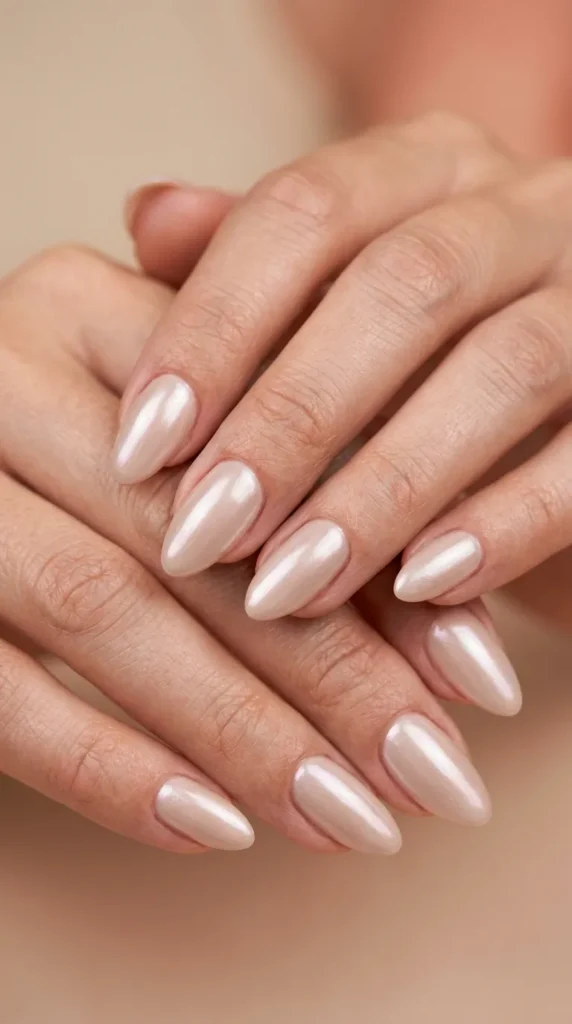 Neutral Chrome Nails