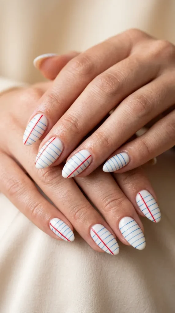 Notebook Paper Nail Art