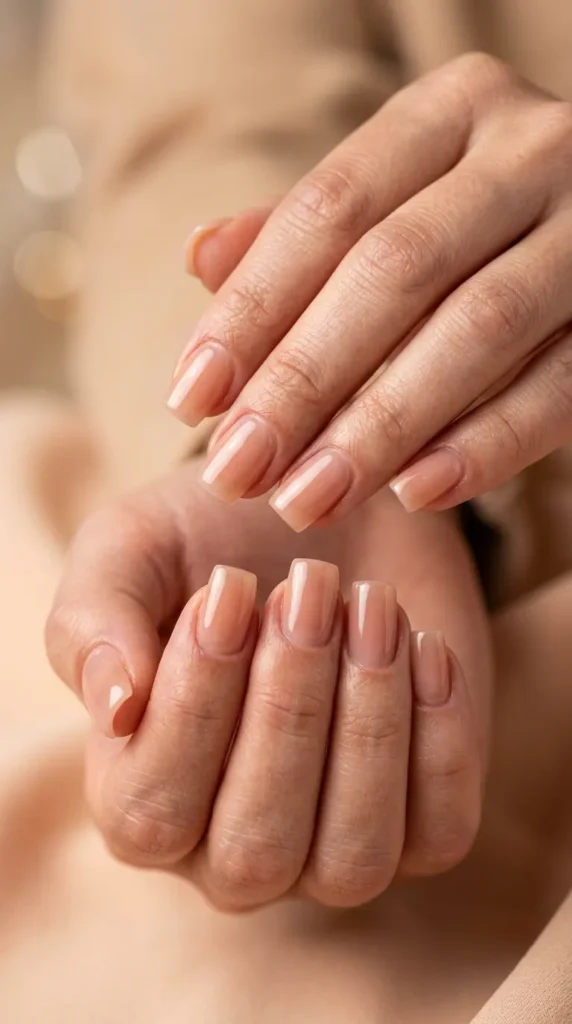 Nude Jelly Square Nails