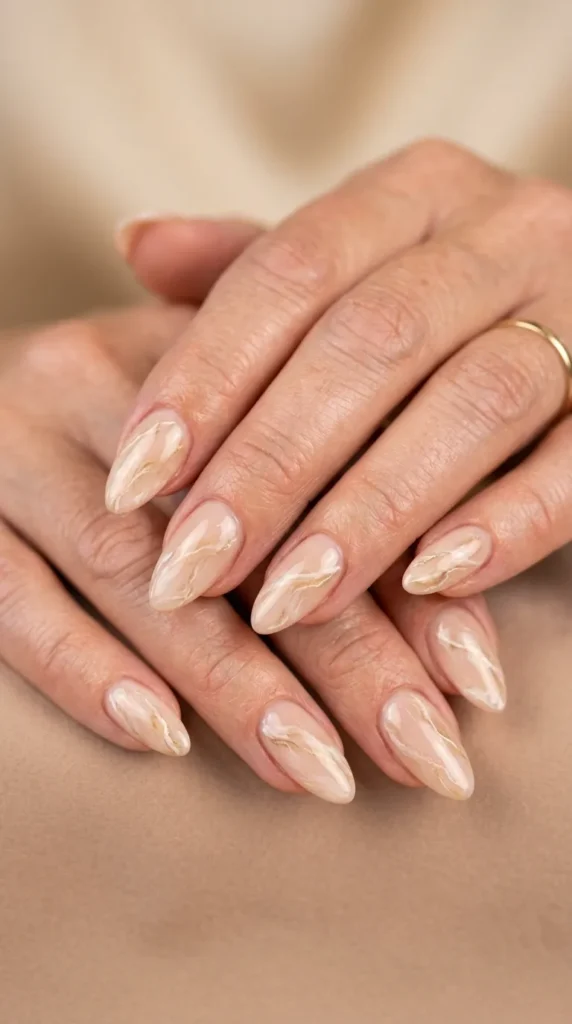 Nude Marble Nails