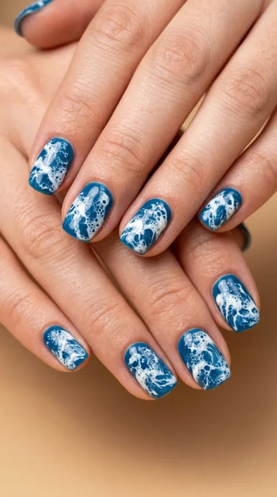 Ocean Foam Nails