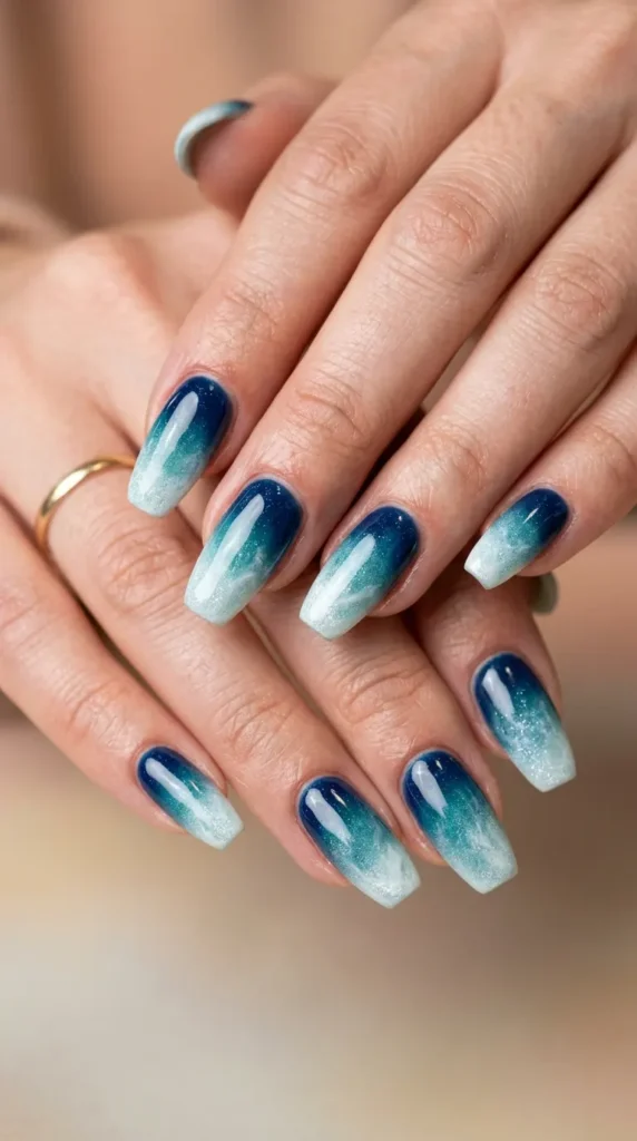Ocean Wave Aura Nails