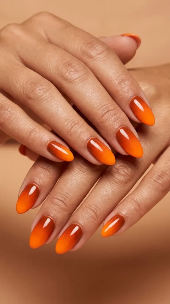 Orange ombré nails