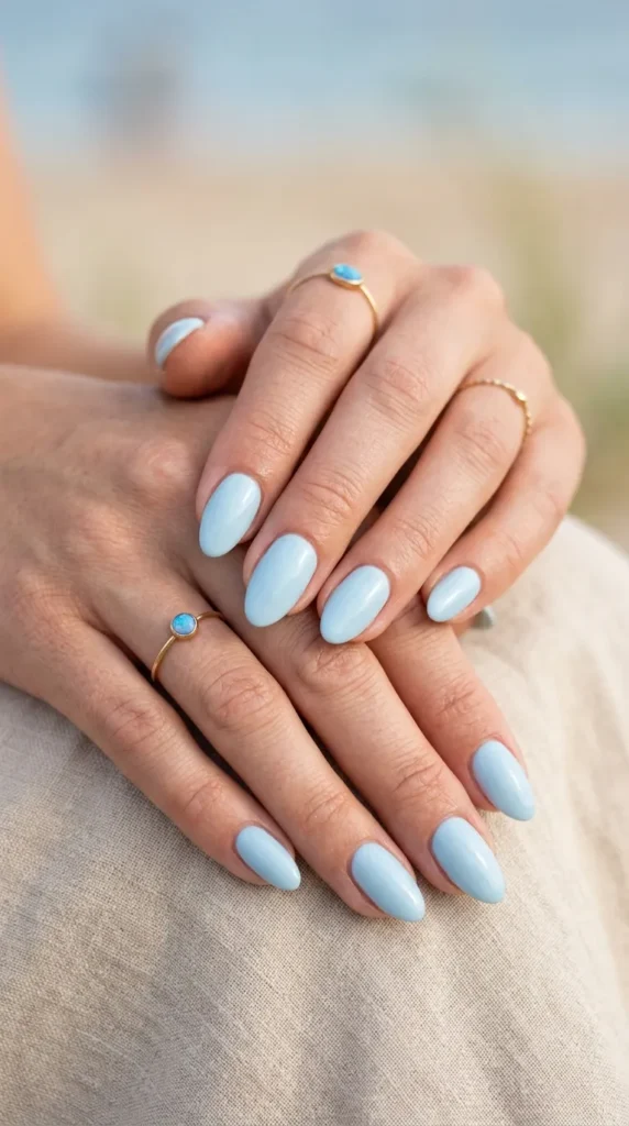 Pale Blue Vacation Nails
