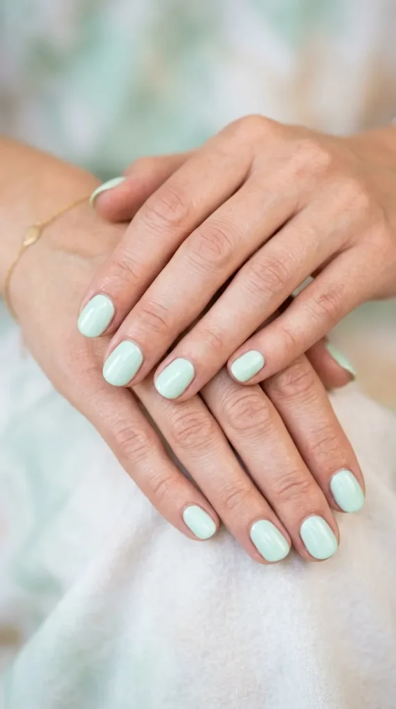 Pale Mint Luxury Nails