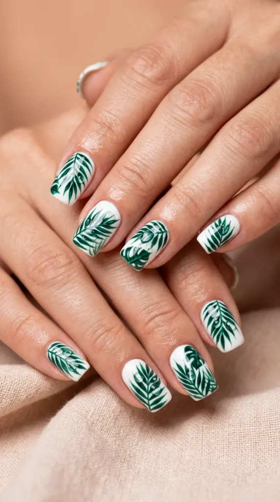 Palm Leaf Nail Art