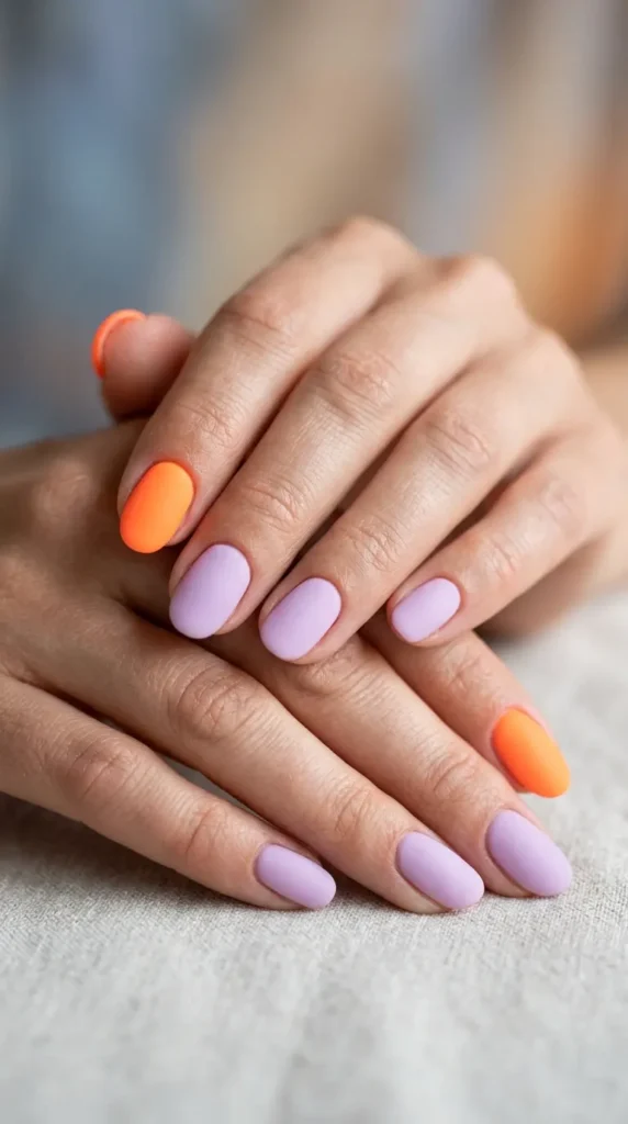 Pastel and Neon Mix Nails