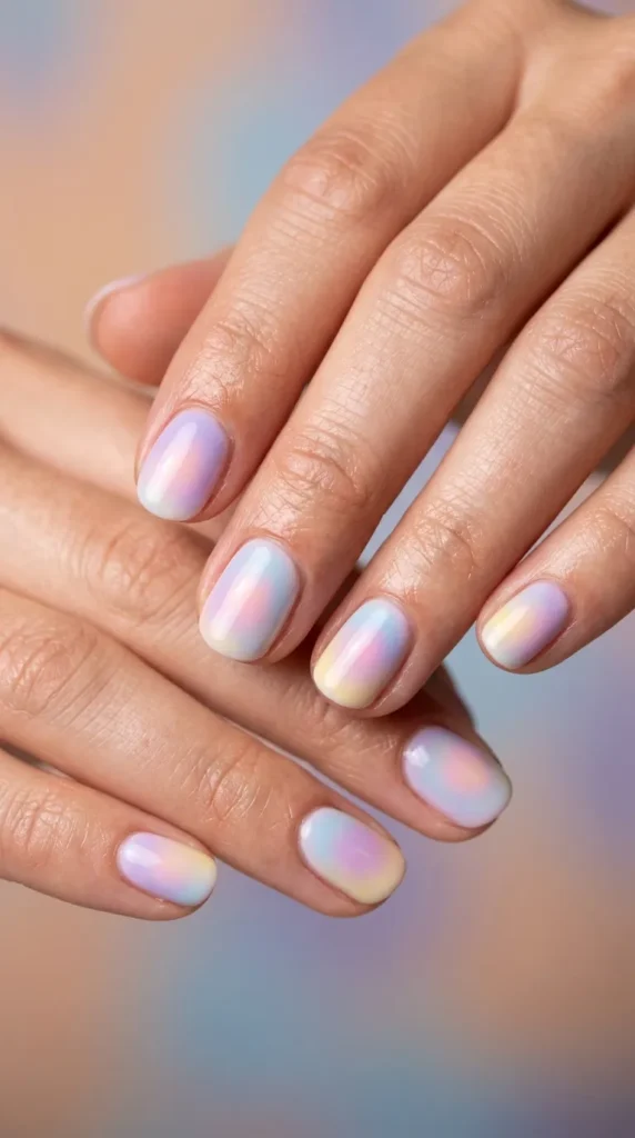 Pastel Aura Short Nails