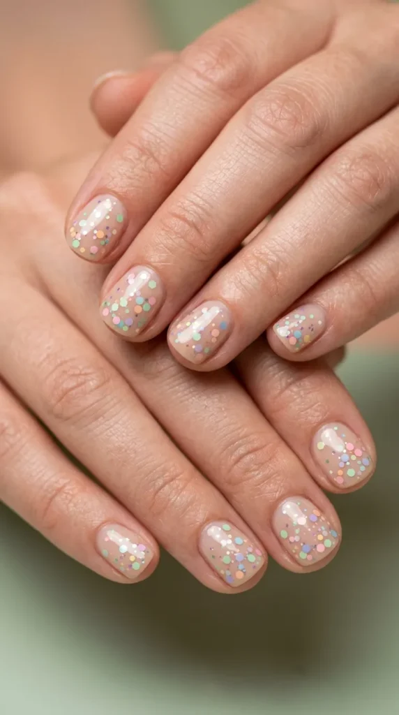 Pastel Confetti Nails