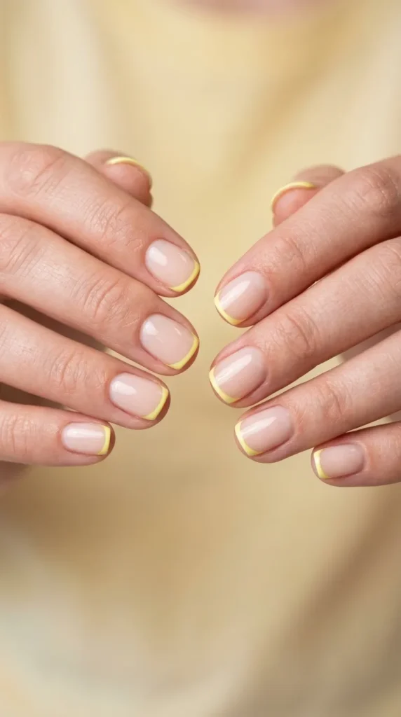 Pastel Lemon Micro French Tips