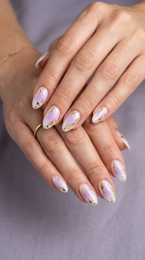 Pastel Purple Aura with Gold Foil