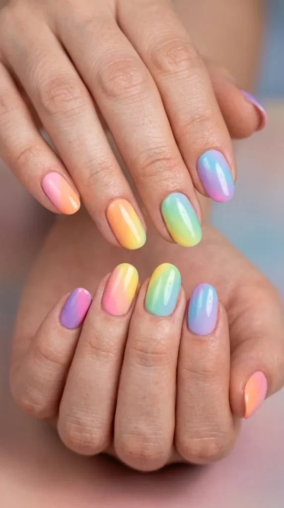 Pastel rainbow diagonal ombre mix
