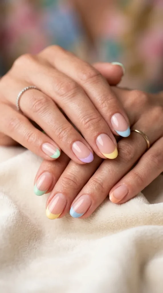 Pastel rainbow tips