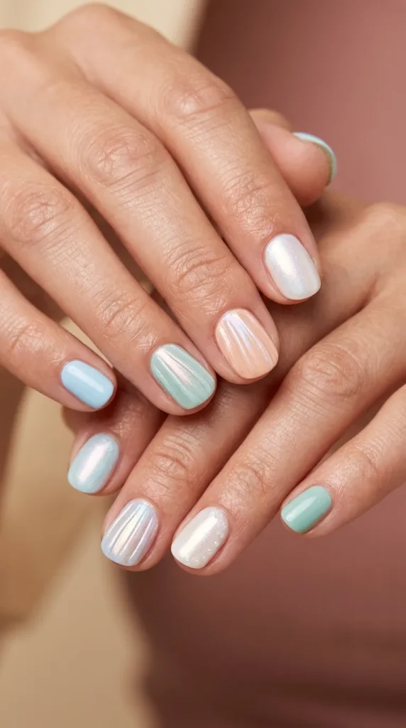 Pastel Seashell Nails
