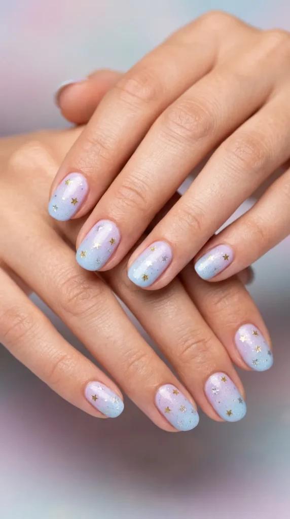 Pastel Starry Sky Nails