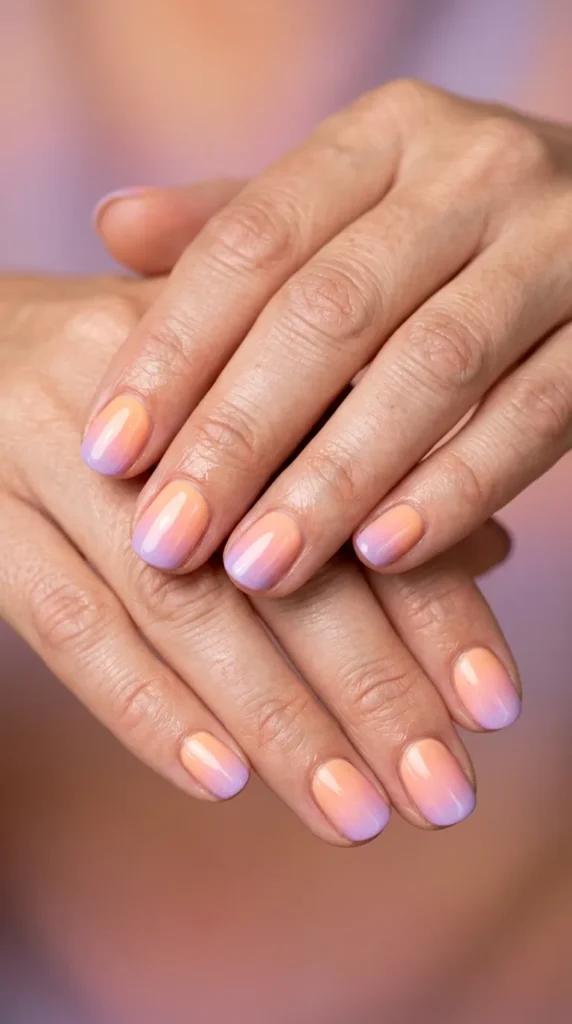 Pastel Sunset Ombre Nails