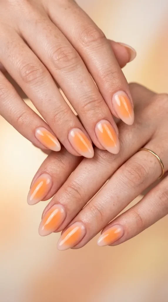 Peachy Aura Nails