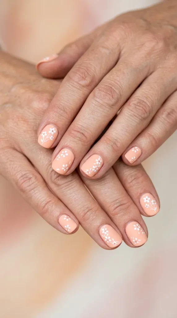 Peachy Bloom Nails