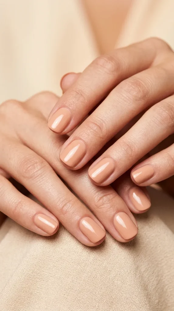 Peachy Nude Summer Nails