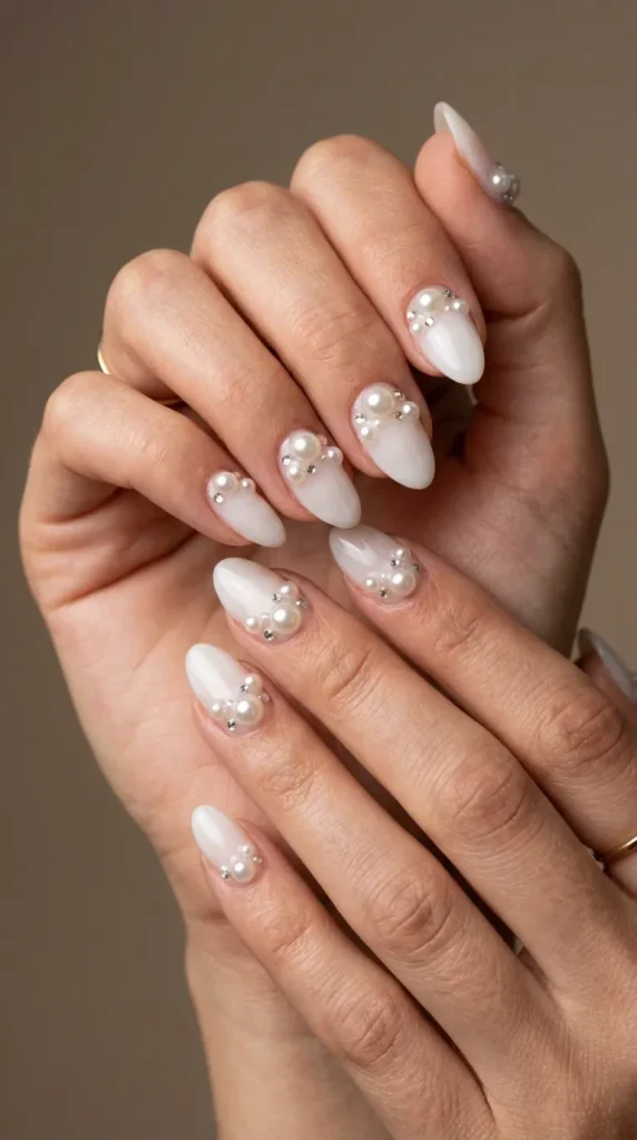 Pearl Embellishment Nails