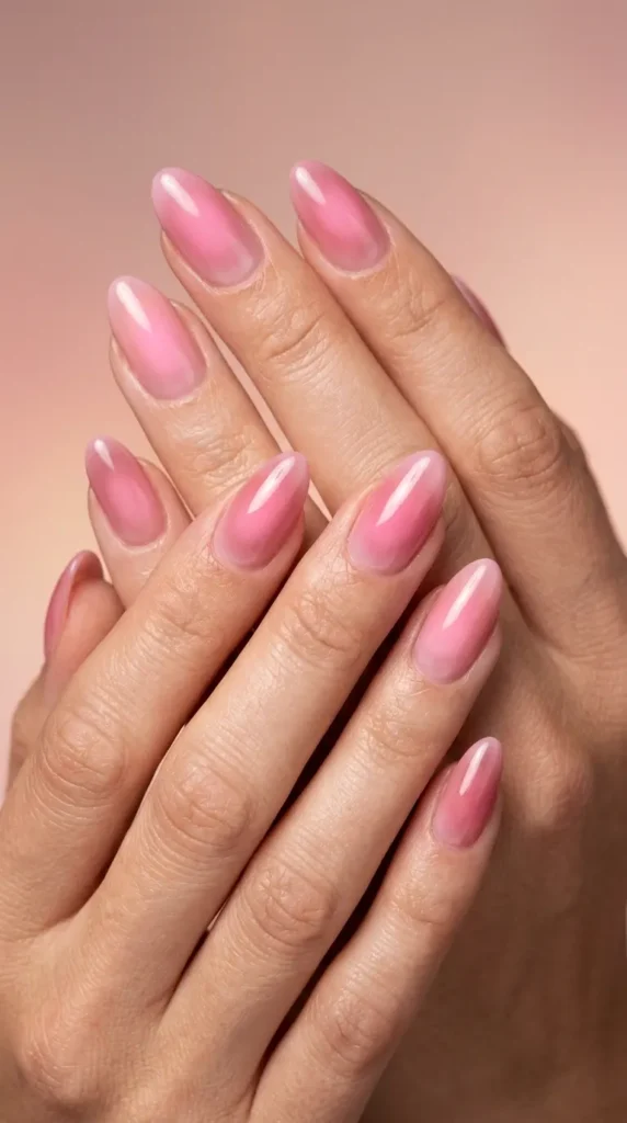 Pink Aura Gradient Nails