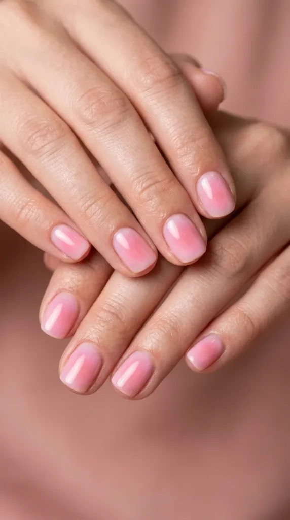 Pink Aura Short Nails