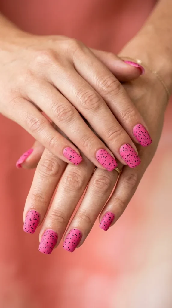 Pink Dragon Fruit Nails