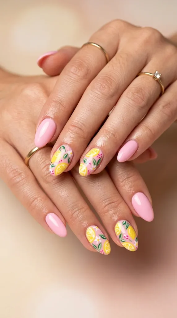 Pink Lemonade Nails