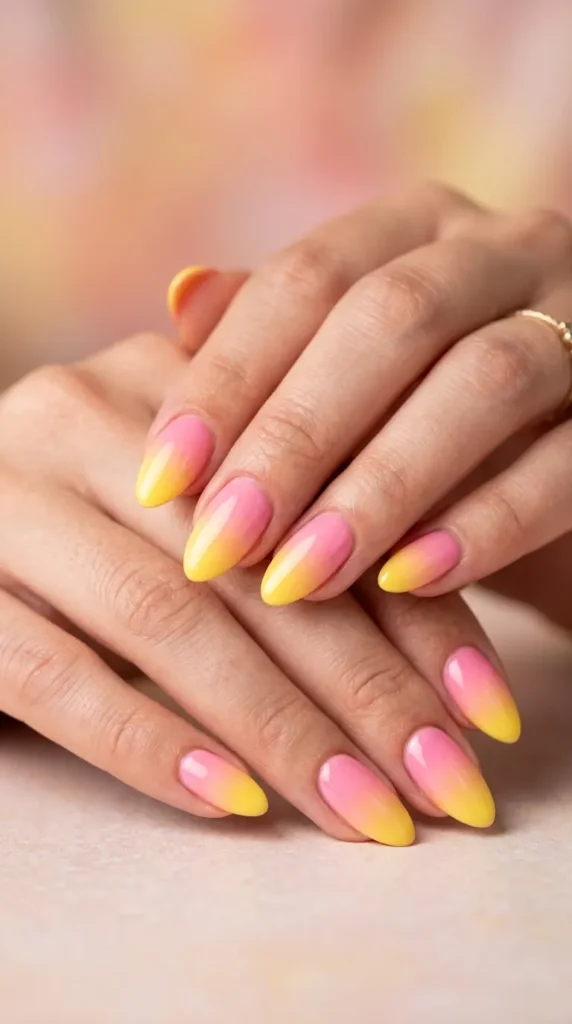 Pink Lemonade Ombre Nails