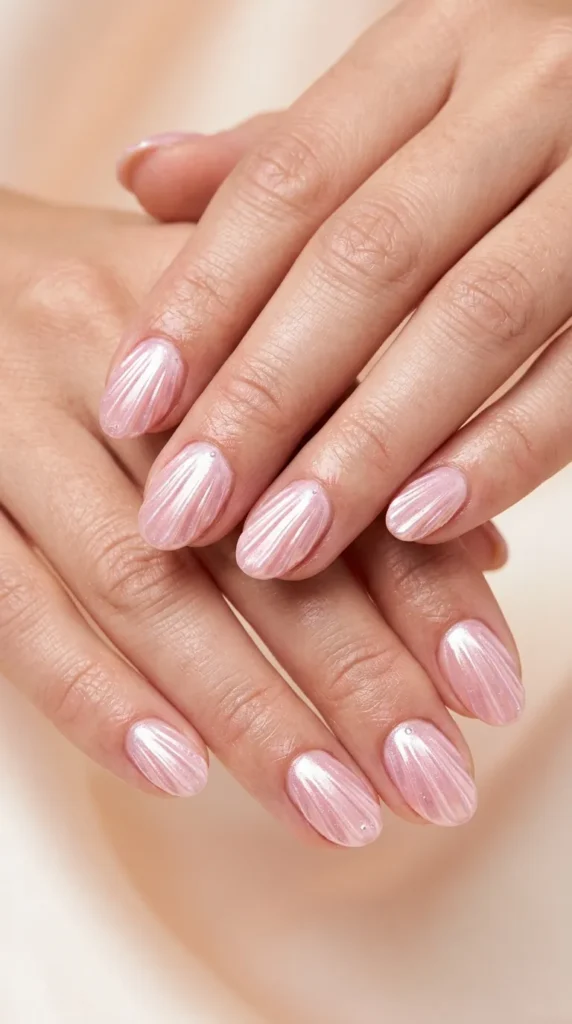 Pink Seashell Nails