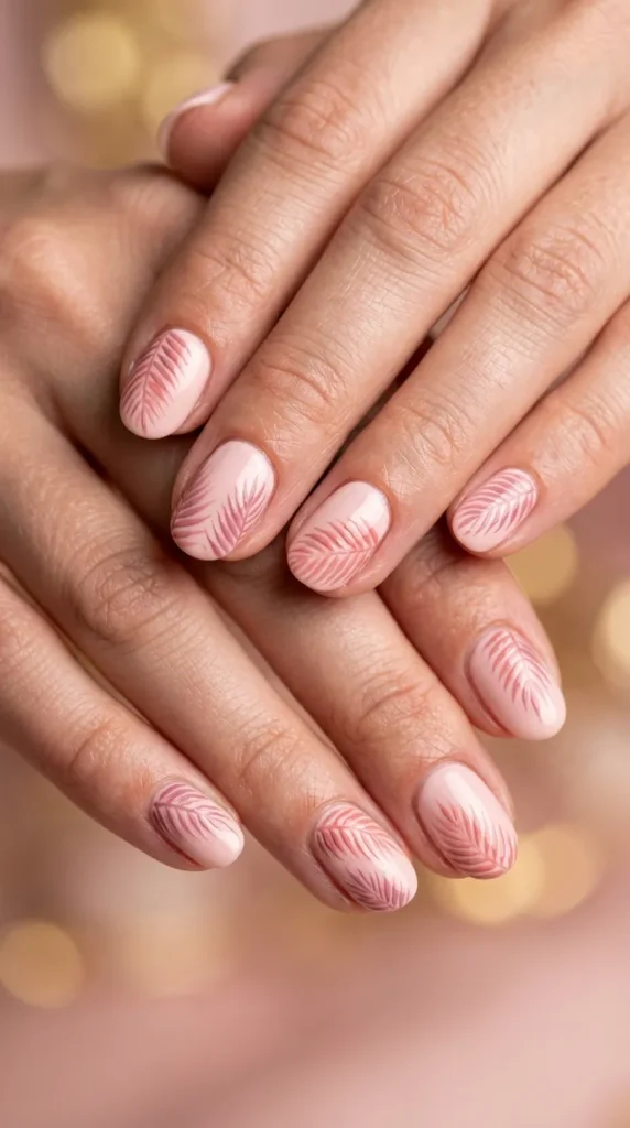 Pink Vacation Palm Nails