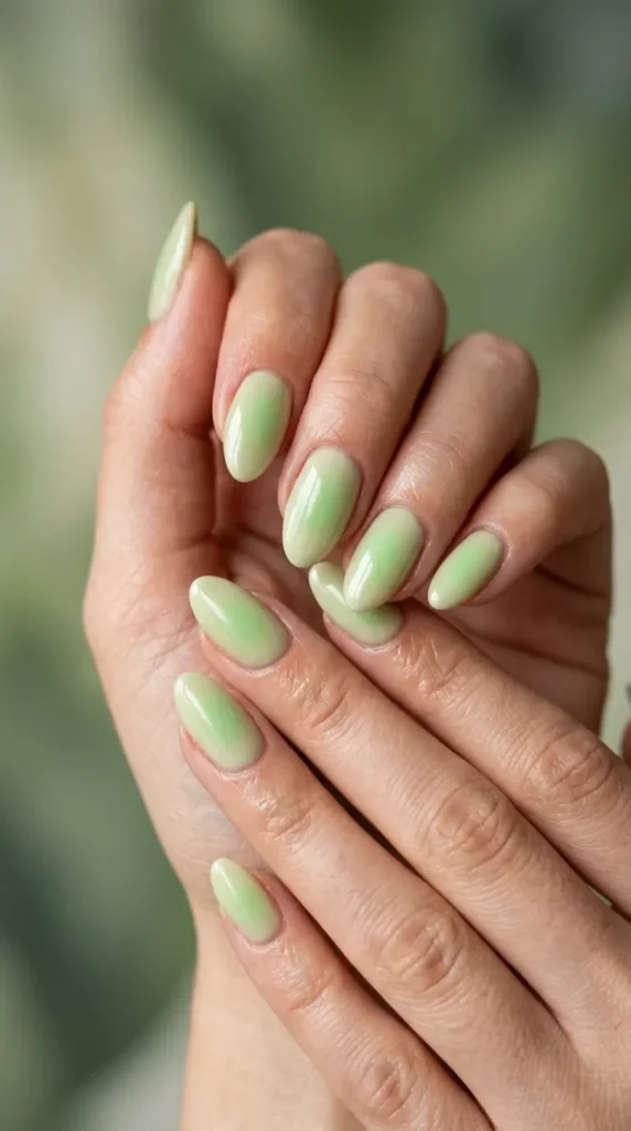 Pistachio Aura Nails
