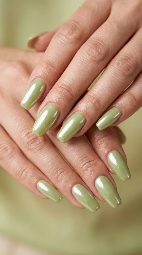 Pistachio Glazed Donut Nails